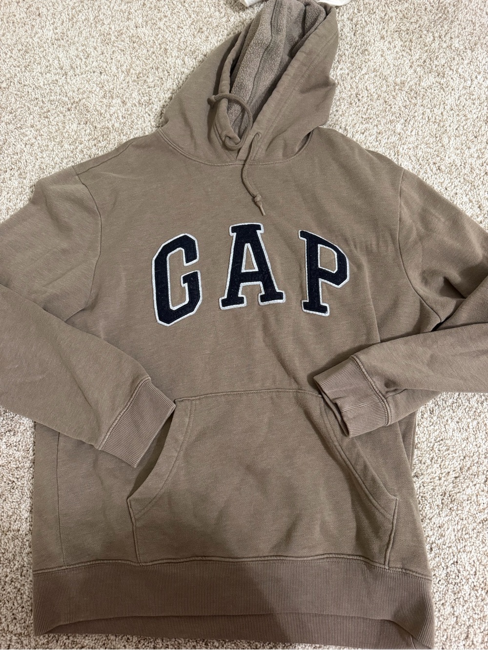 GAP Men's Hoodie in Taupe with Logo